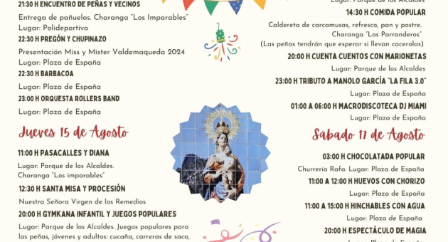 Programa verano y Fiestas Patronales 2024
